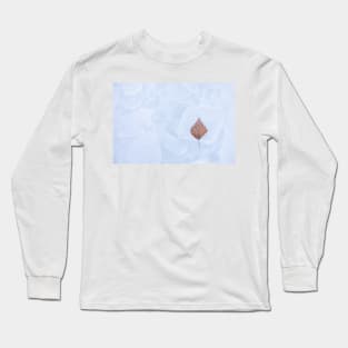 One birch tree leaf frozen on ice Long Sleeve T-Shirt